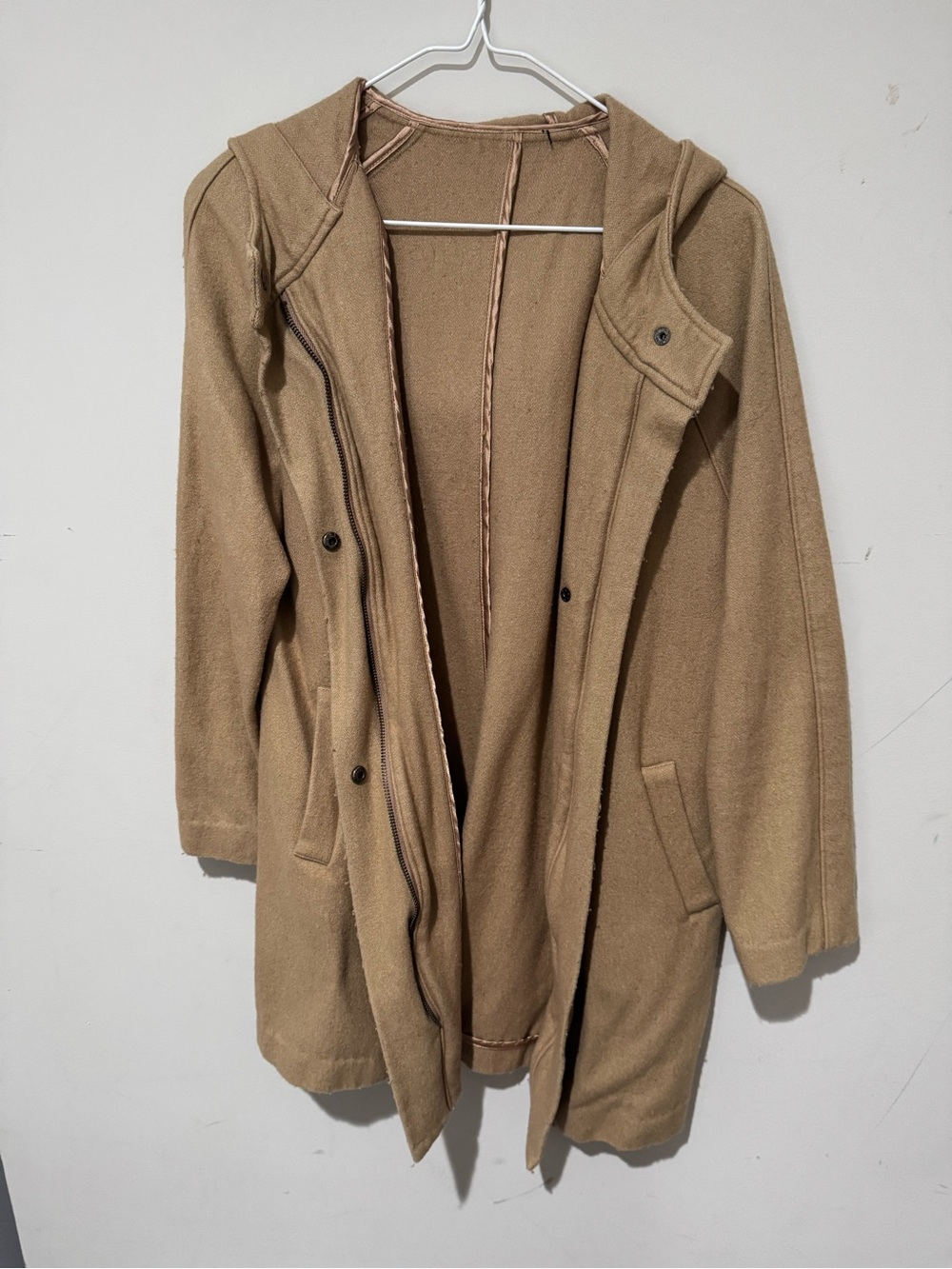 Express Camel Hooded Trench Coat